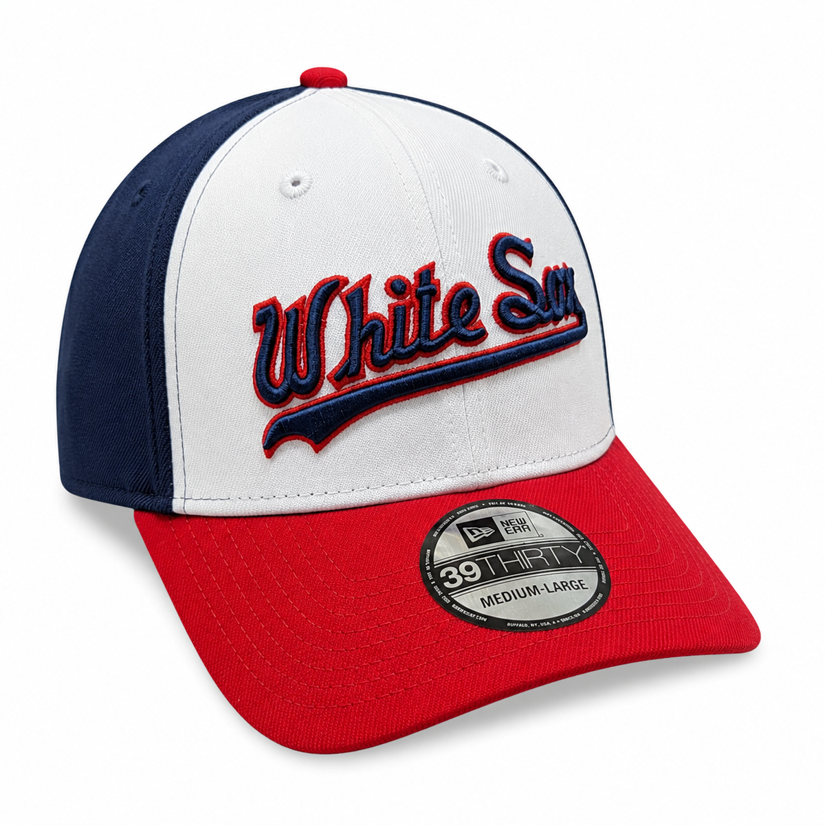 Chicago White Sox 1987 Script White/Navy/Red 39THIRTY Flex Fit New Era Hat product image 3, provided for visual reference