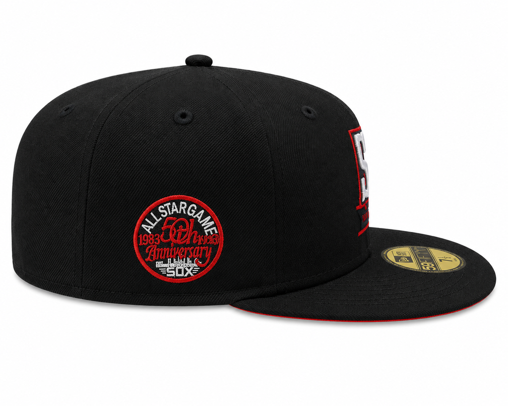 Chicago White Sox New Era Black Skyline Black 59FIFTY Fitted Hat product image 4, provided for visual reference and product