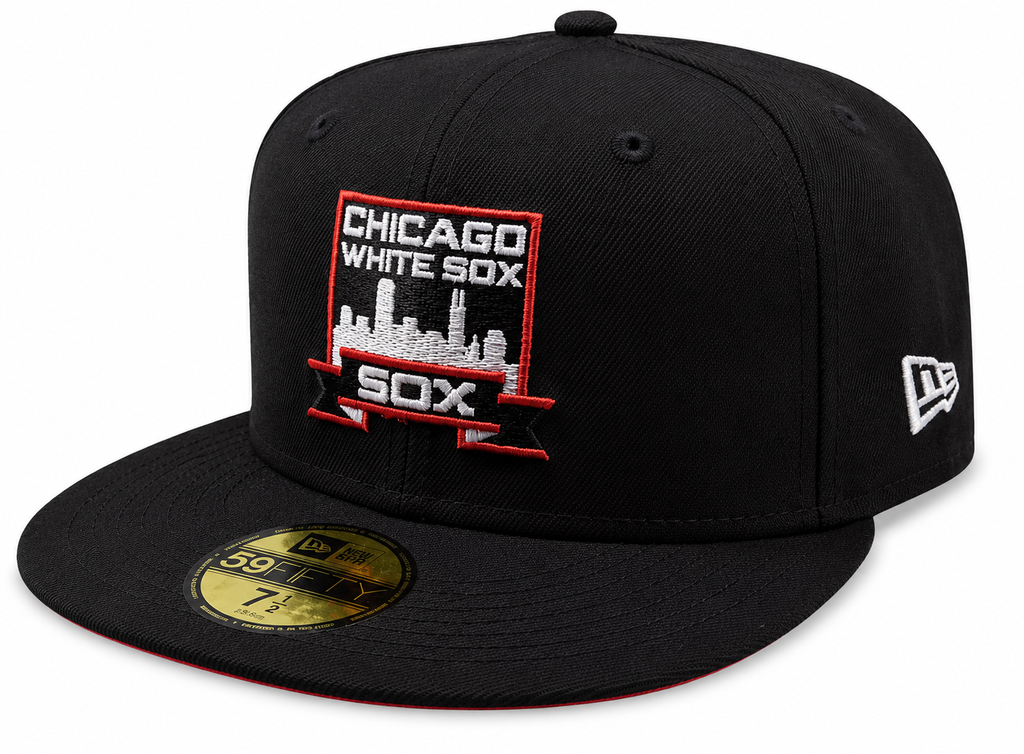 Chicago White Sox New Era Black Skyline Black 59FIFTY Fitted Hat product image 3, provided for visual reference and product