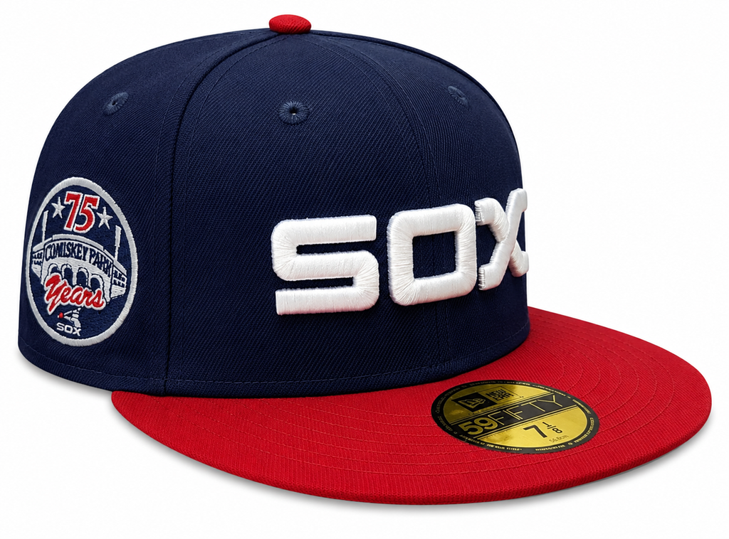 Chicago White Sox 1983 Road 75 Years Navy/Red New Era 59FIFTY Fitted Hat product image 1, provided for visual reference and