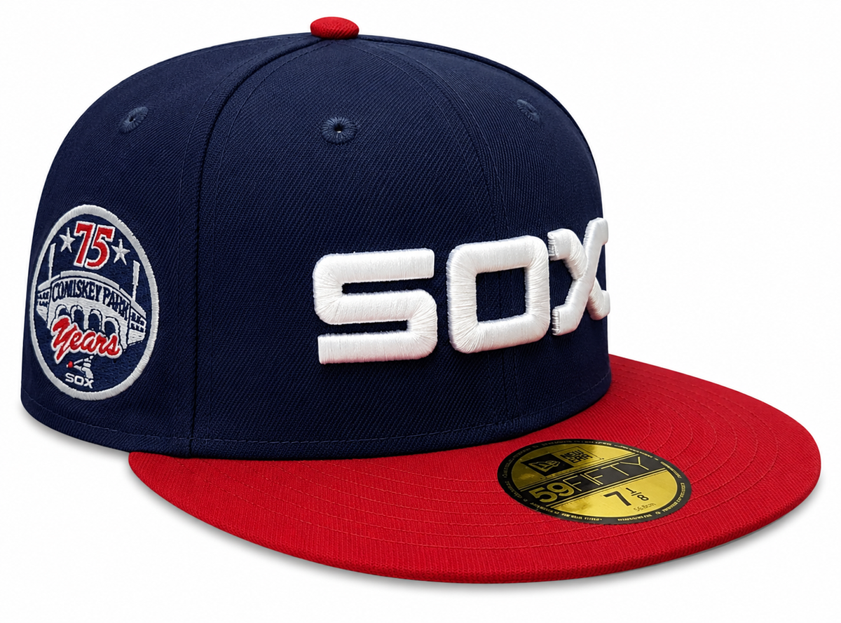 Chicago White Sox 1983 Road 75 Years Navy/Red New Era 59FIFTY Fitted Hat product image 1, provided for visual reference and