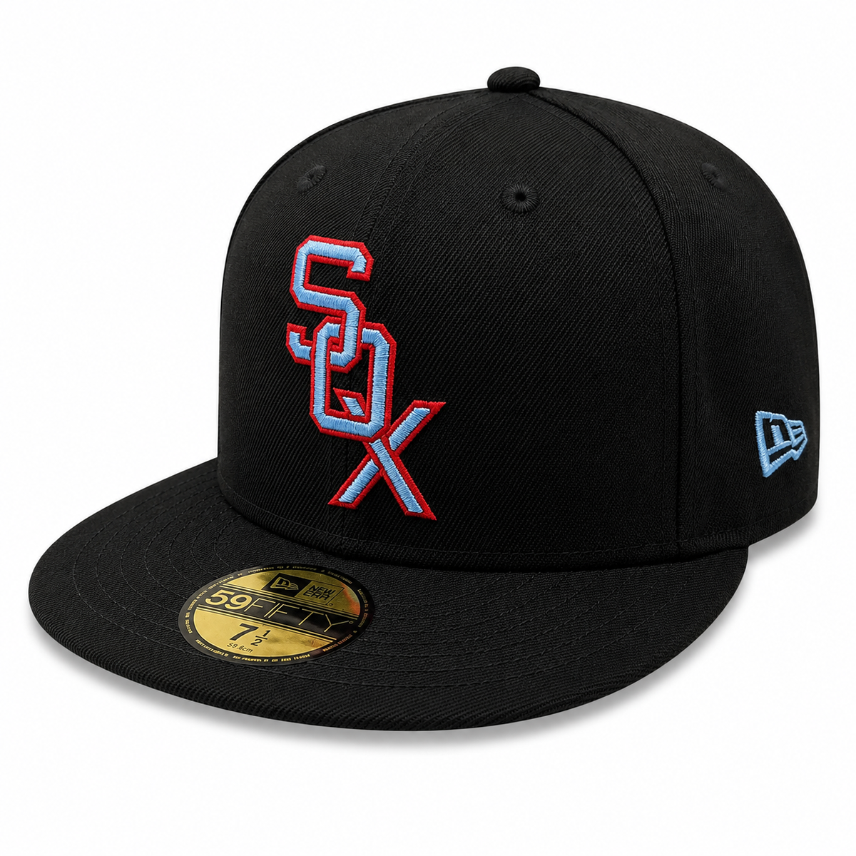 Chicago White Sox New Era 1969 Black/Sky Blue 59FIFTY Fitted Hat product image 3, provided for visual reference and product