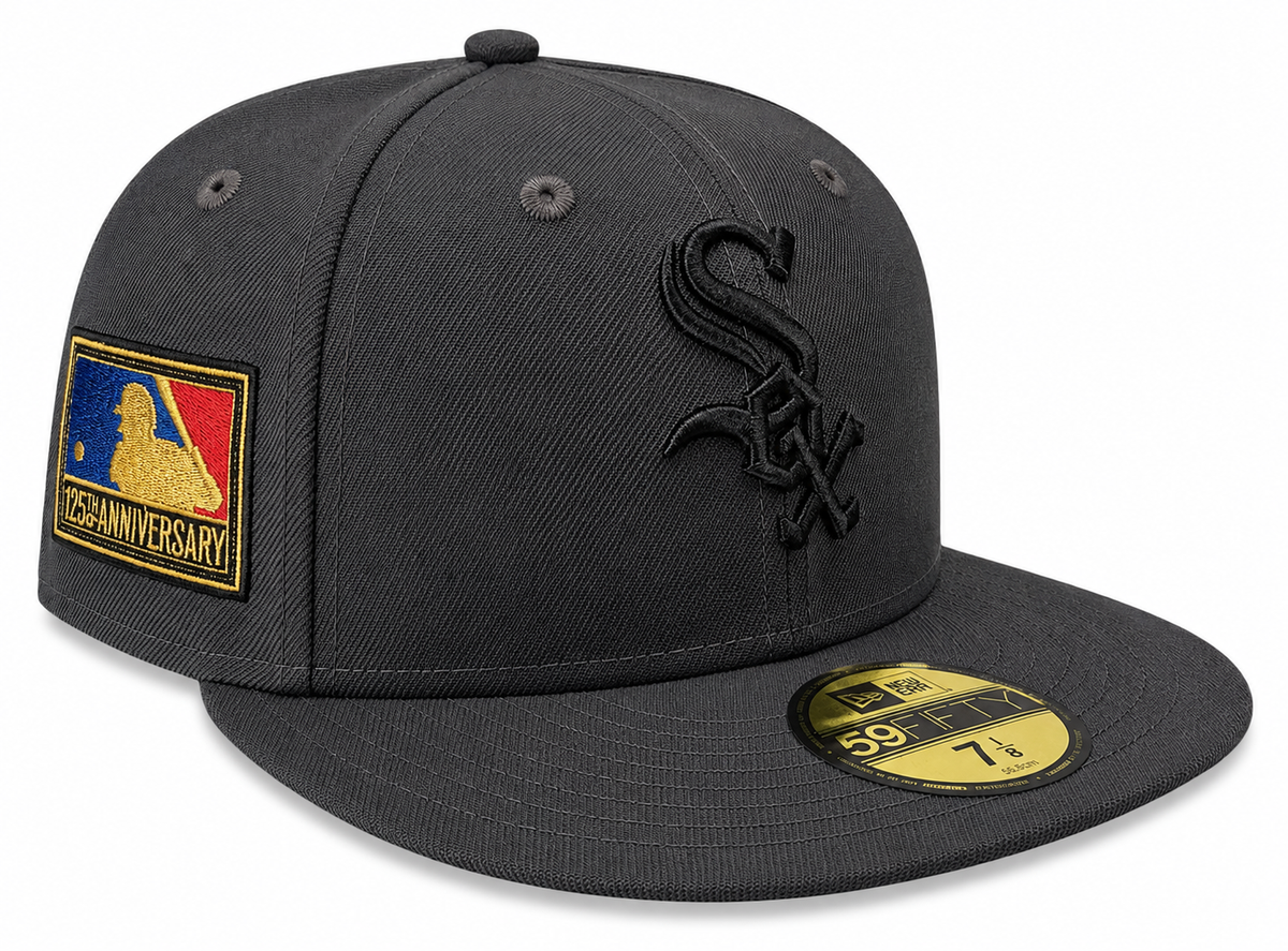 Chicago White Sox New Era Graphite 125th Anniversary 59FIFTY Fitted Hat product image 1, provided for visual reference and