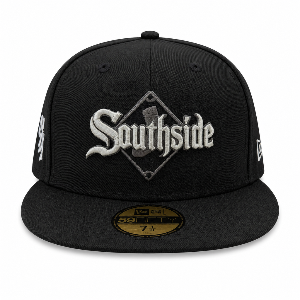 Chicago White Sox New Era Southside Diamond Black 59FIFTY Fitted Hat product image 2, provided for visual reference and