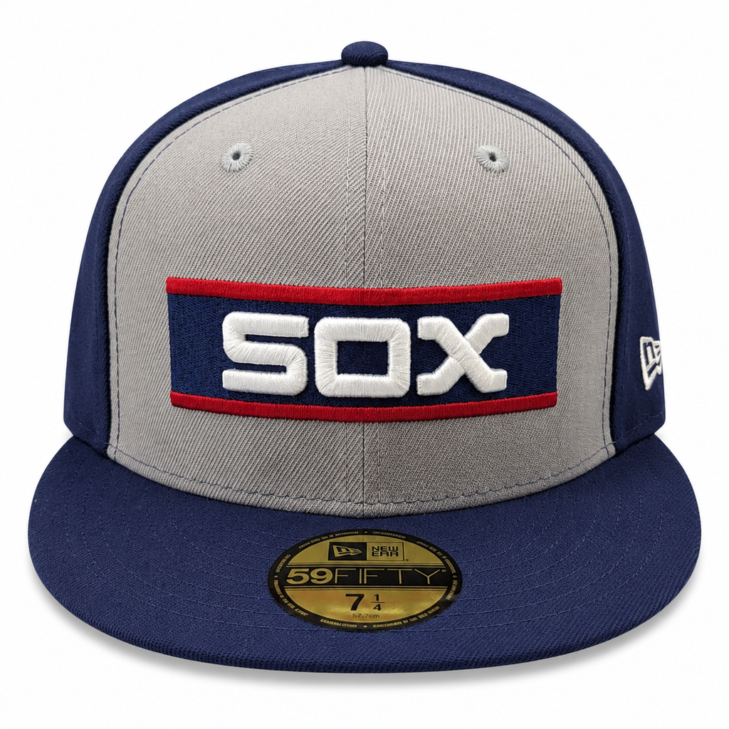 Chicago White Sox New Era 1983 Gray/Navy Bar 59FIFTY Fitted Hat product image 2, provided for visual reference and product