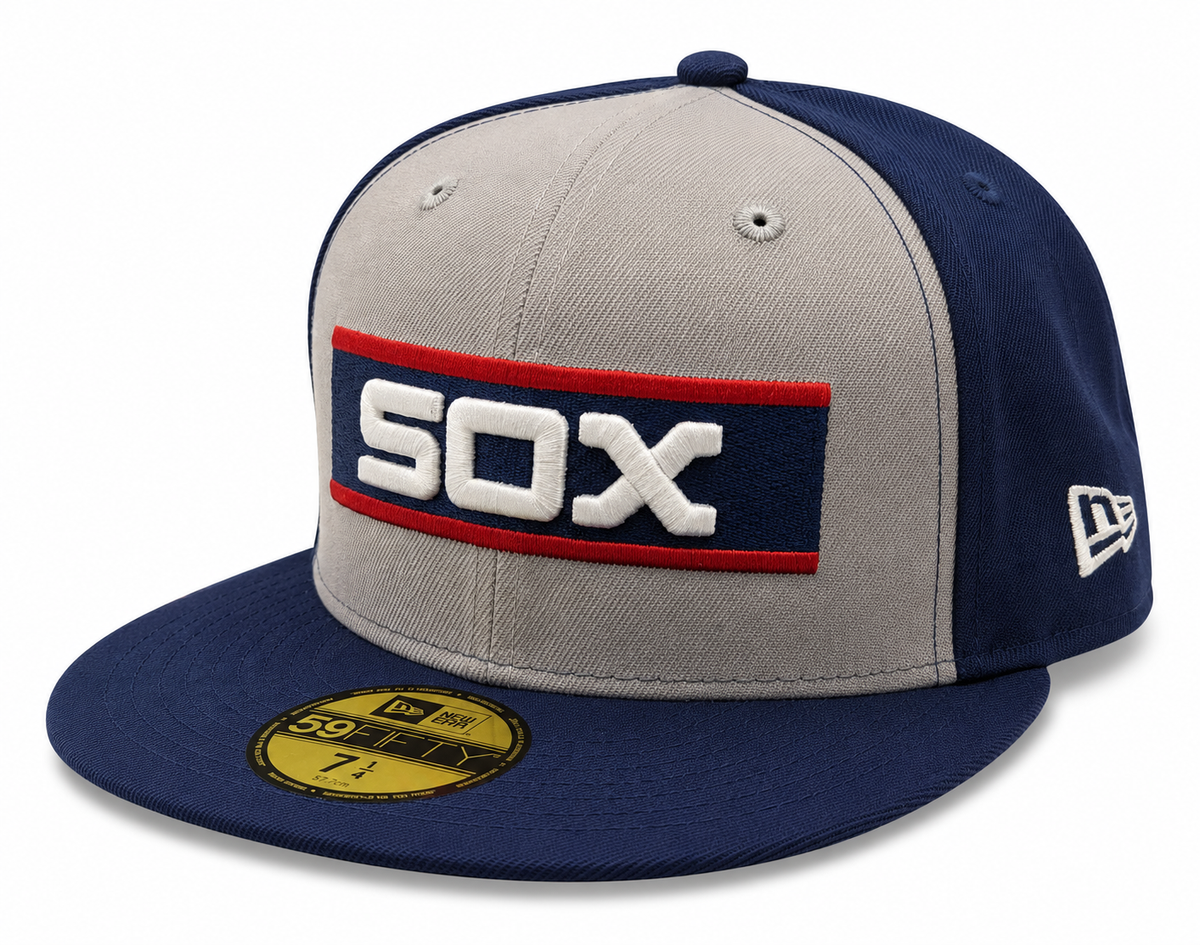 Chicago White Sox New Era 1983 Gray/Navy Bar 59FIFTY Fitted Hat product image 1, provided for visual reference and product