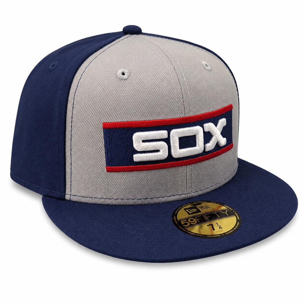 Chicago White Sox New Era 1983 Gray/Navy Bar 59FIFTY Fitted Hat product image 3, provided for visual reference and product