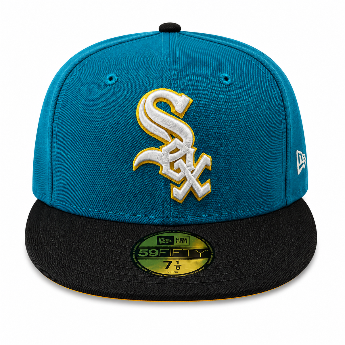 Chicago White Sox New Era 2 Tone Aqua/Black 59FIFTY Fitted Hat product image 2, provided for visual reference and product