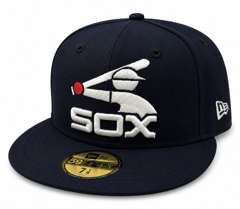 Chicago White Sox New Era Batterman Logo Navy Cooperstown Batterman 59FIFTY Fitted Hat product image 1, provided for visual