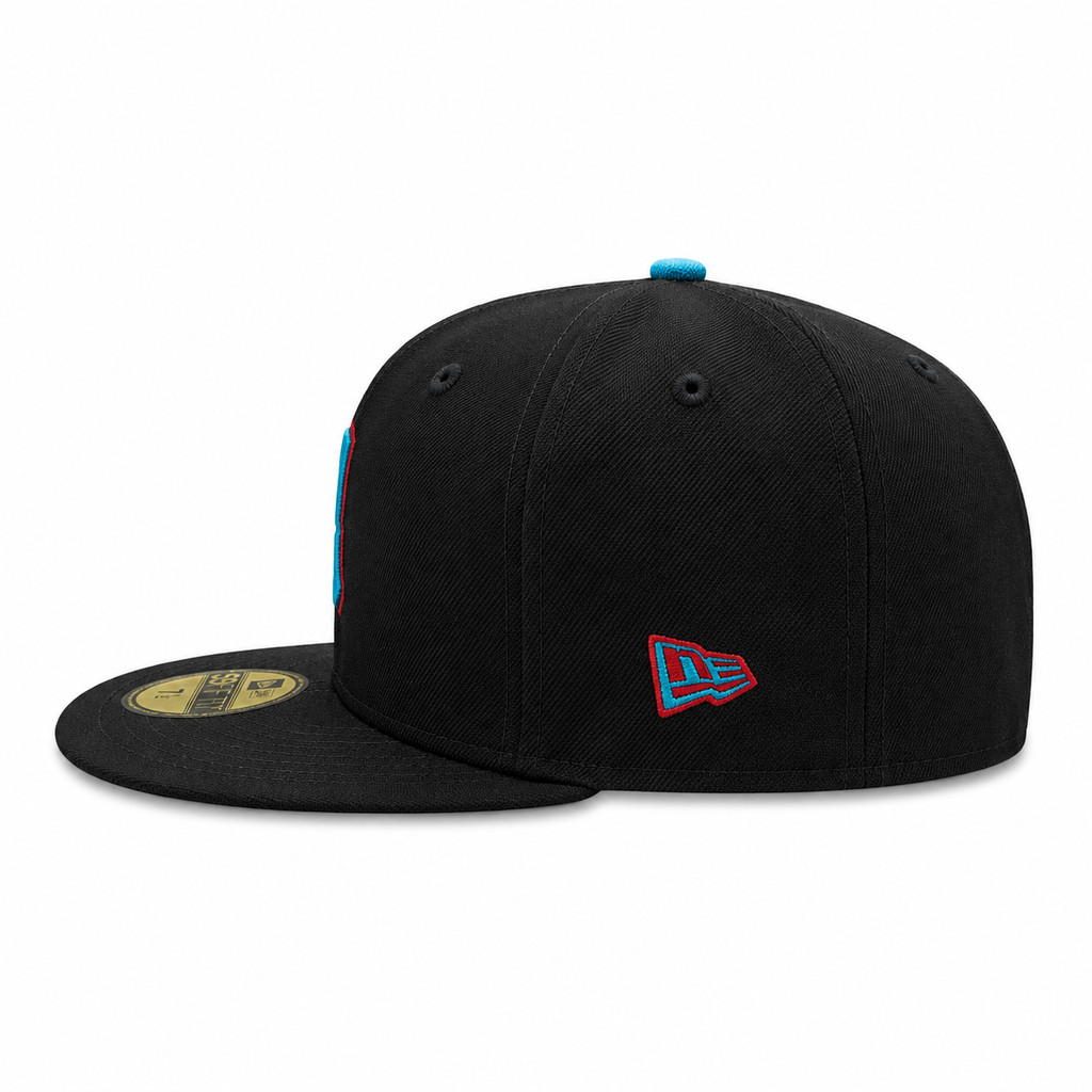 Chicago White Sox New Era Black/Aqua 59FIFTY Fitted Hat product image 5, provided for visual reference and product detail