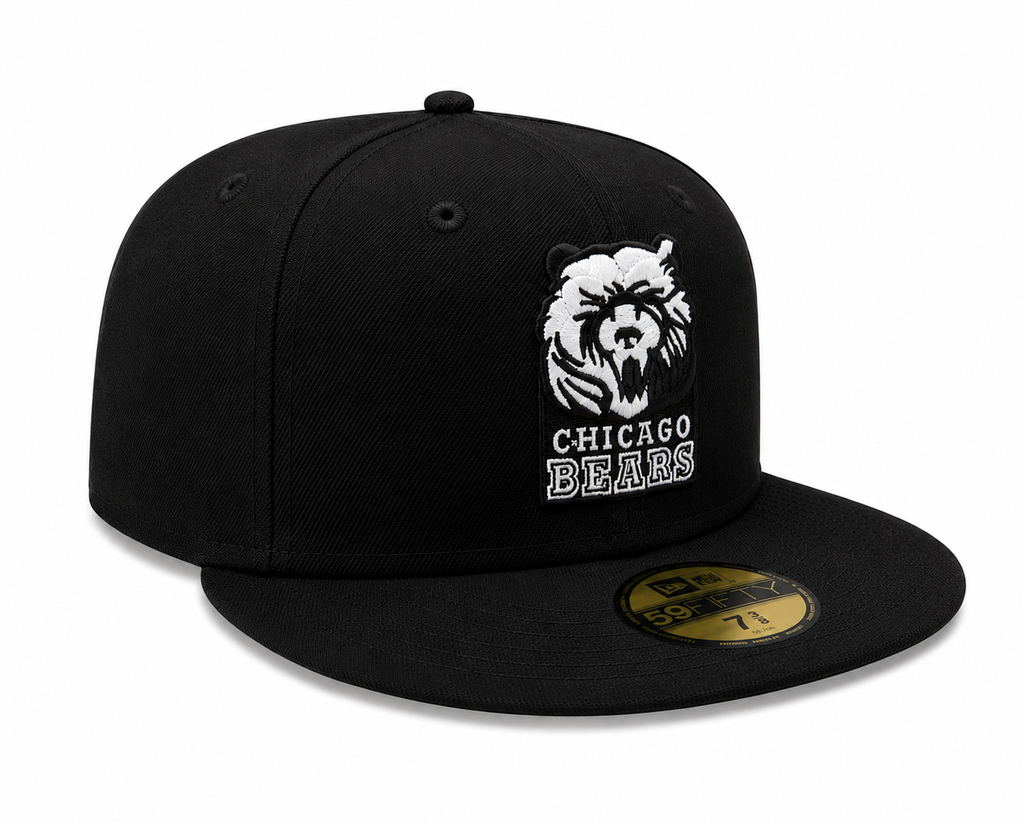 Chicago Bears Black Grizzley New Era 59FIFTY Fitted Hat product image 3, provided for visual reference and product detail