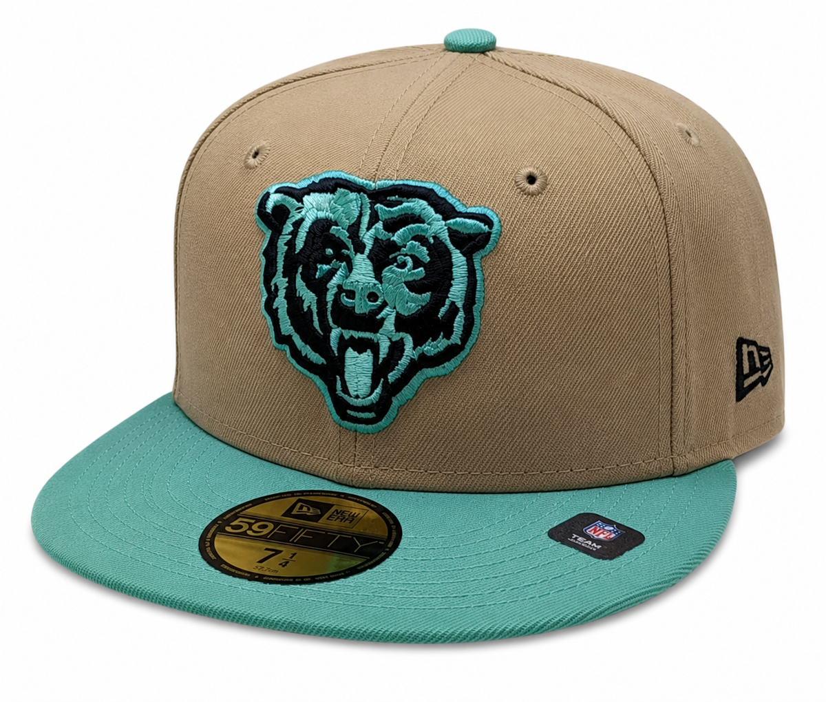 Chicago Bears New Era 2 Tone Camel/Mint Rustic Winter 59FIFTY Fitted Hat product image 1, provided for visual reference and
