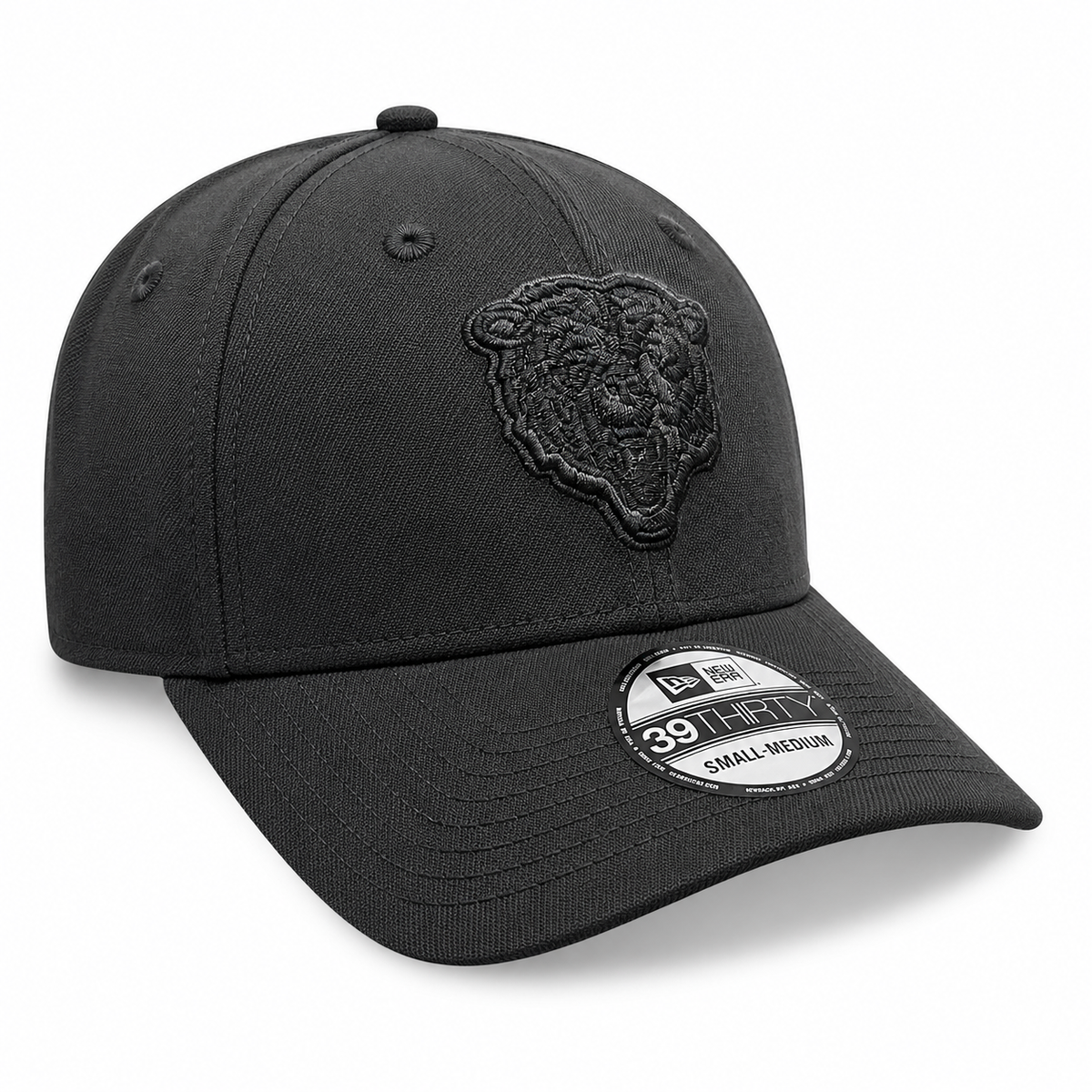 Chicago Bears New Era Black Tonal 39THIRTY Flex Hat product image 3, provided for visual reference and product detail review