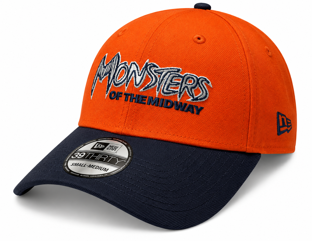 Chicago Bears New Era Gridiron Collection 2 Tone Orange Navy Monsters 39THIRTY Flex Hat product image 1, provided for visual