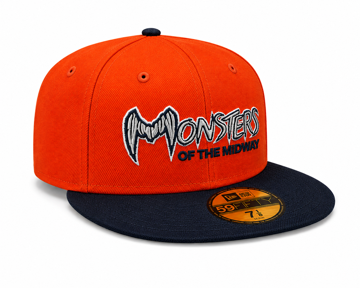 Chicago Bears New Era Gridiron Monsters 2 Tone Orange/Navy 59FIFTY Fitted Hat product image 3, provided for visual reference