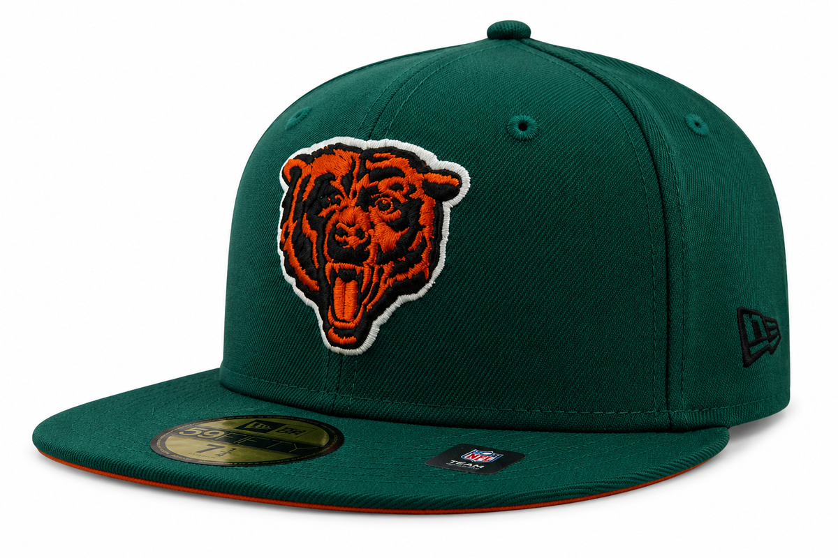 Chicago Bears New Era St. Patrick's Day Kelly Green 59FIFTY Fitted Hat product image 1, provided for visual reference and