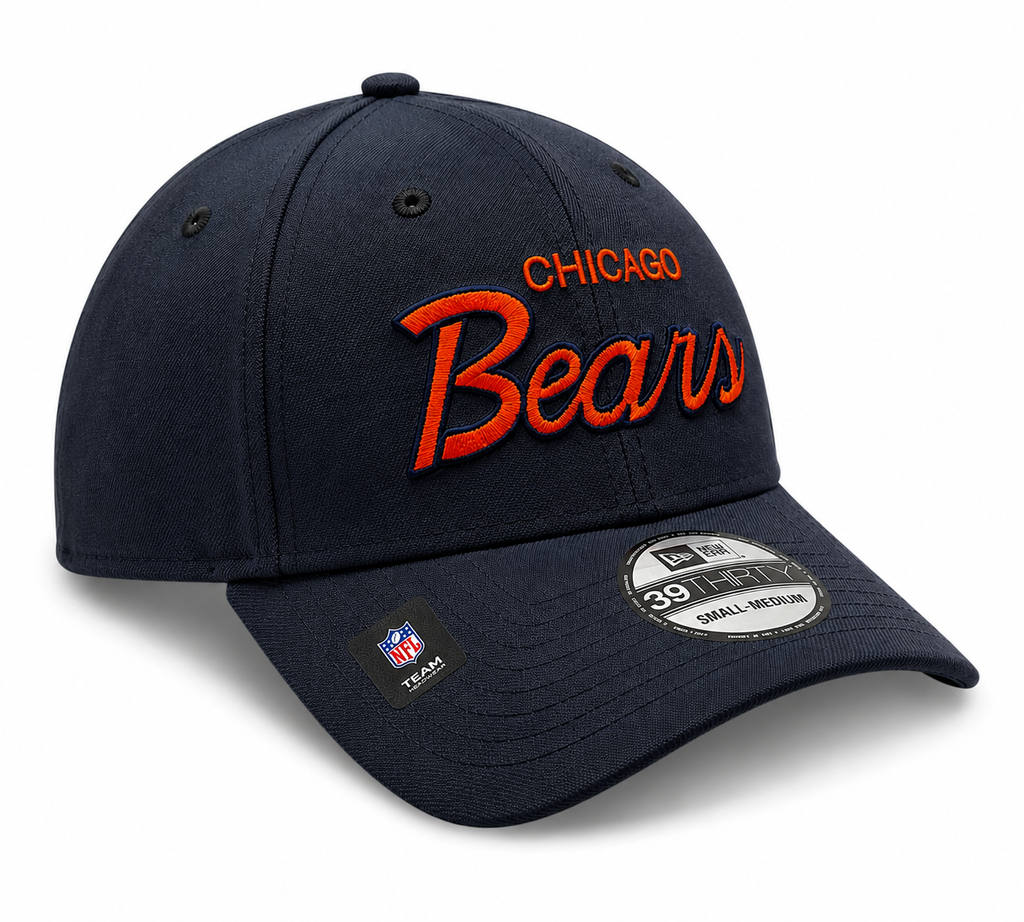 Chicago Bears New Era Griswold Deep Navy 39THIRTY Flex Hat product image 3, provided for visual reference and product detail