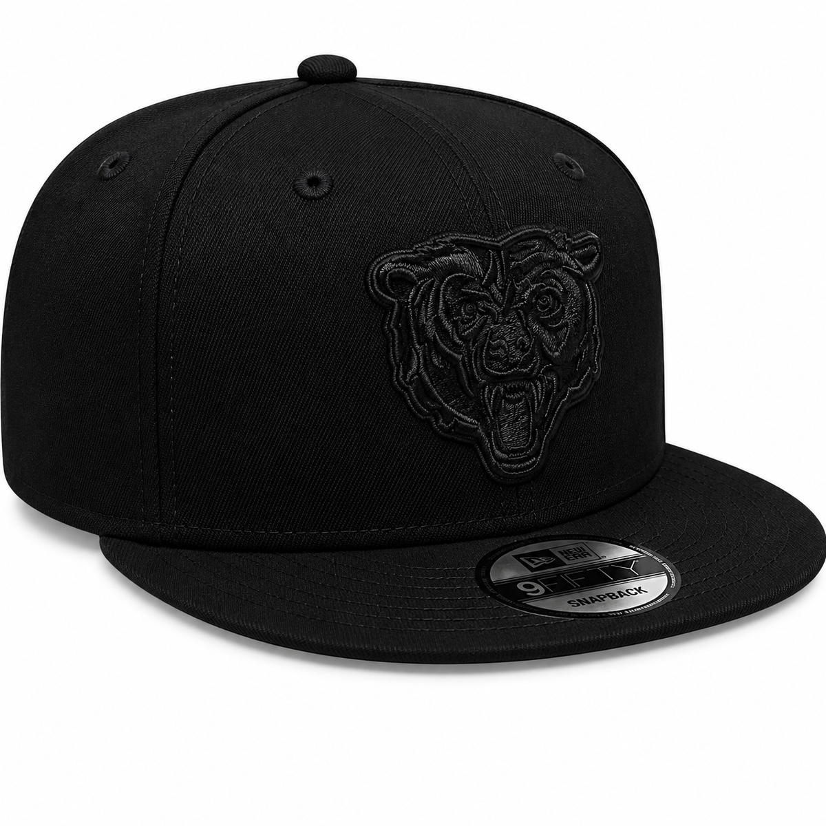 Chicago Bears New Era Black On Black Tonal 9FIFTY Snapback Hat for Men product image 3, provided for visual reference and