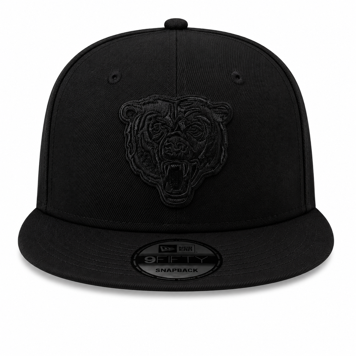 Chicago Bears New Era Black On Black Tonal 9FIFTY Snapback Hat for Men product image 2, provided for visual reference and