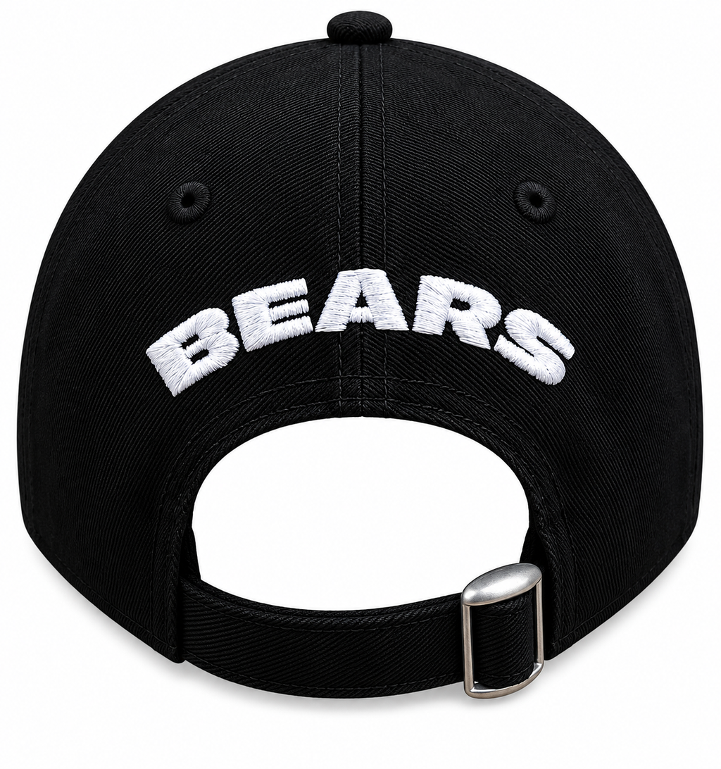 Chicago Bears New Era Primary Black/Whte 9TWENTY Adjustable Hat product image 4, provided for visual reference and product