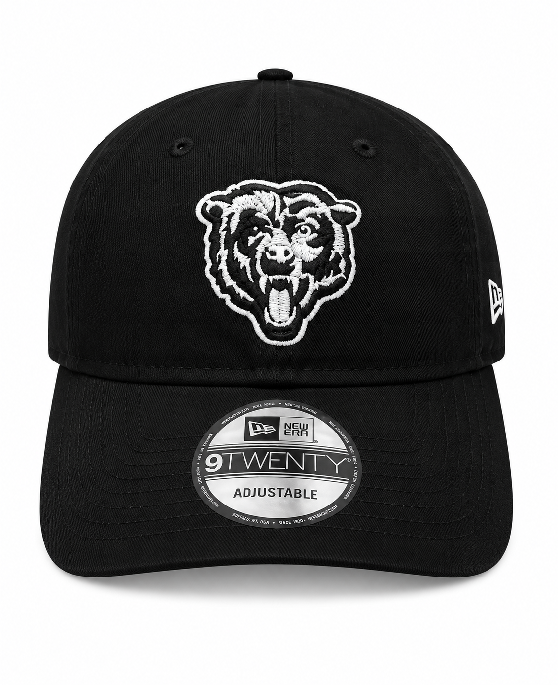 Chicago Bears New Era Primary Black/Whte 9TWENTY Adjustable Hat product image 2, provided for visual reference and product