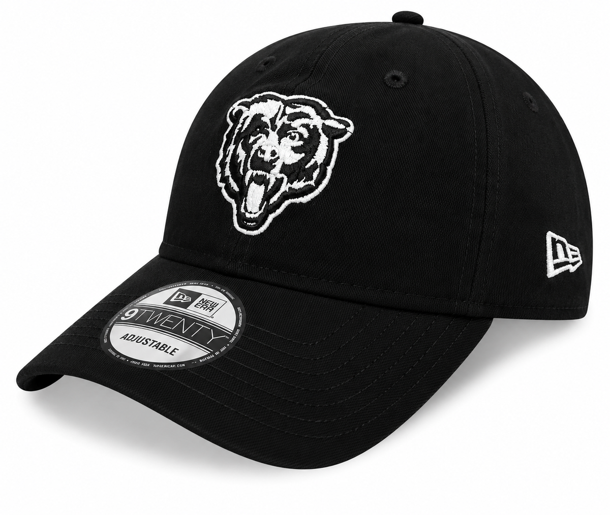 Chicago Bears New Era Primary Black/Whte 9TWENTY Adjustable Hat product image 1, provided for visual reference and product