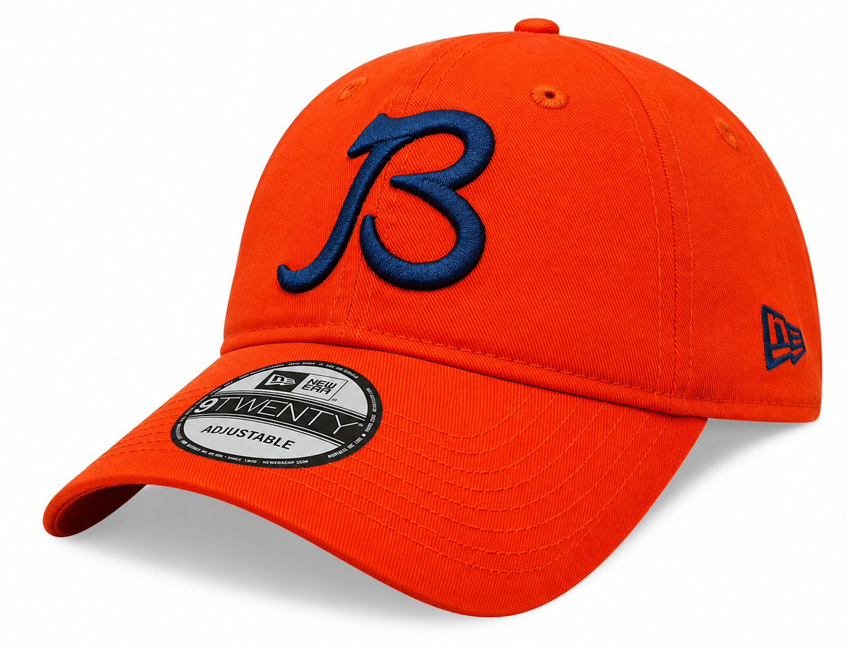 Chicago Bears New Era Orange B Gridiron 9TWENTY Adjustable Hat product image 1, provided for visual reference and product