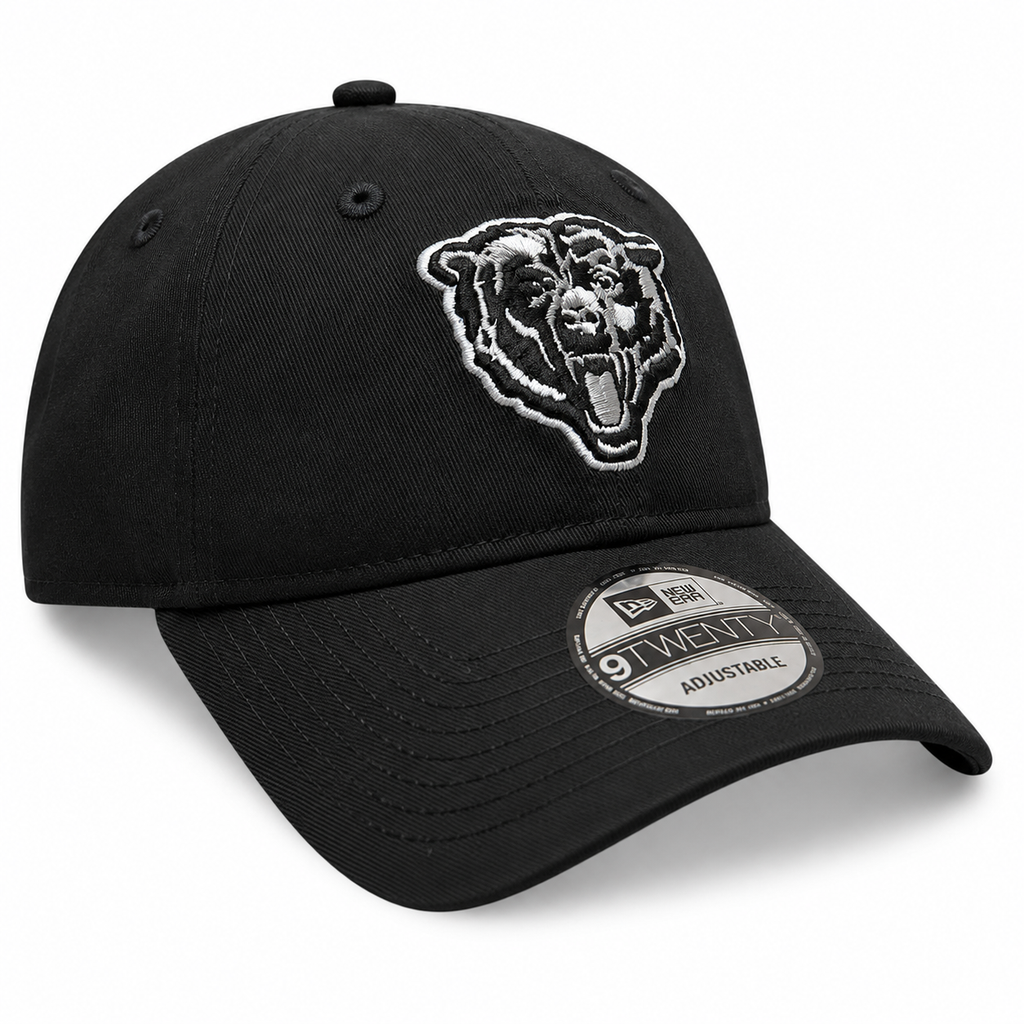 Chicago Bears New Era Black And White Primary Logo 9TWENTY Adjustable Hat product image 3, provided for visual reference and