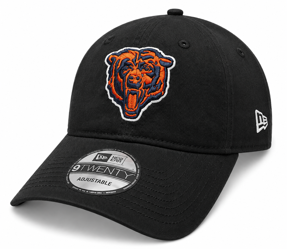 Chicago Bears New Era Black Primary Logo 9TWENTY Adjustable Hat product image 1, provided for visual reference and product