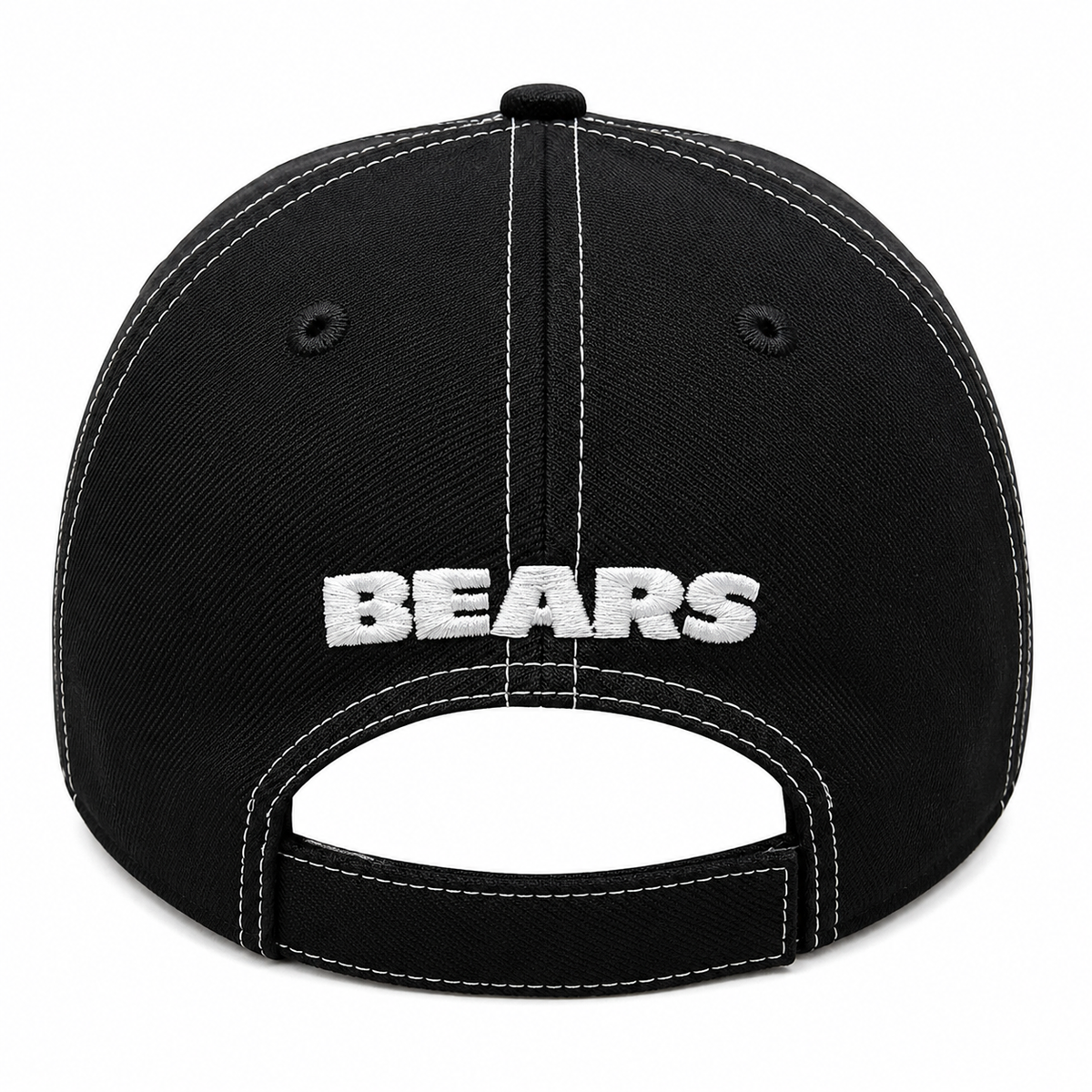 Chicago Bears New Era Navy Black and White Stitch 9FORTY Adjustable Hat product image 4, provided for visual reference and