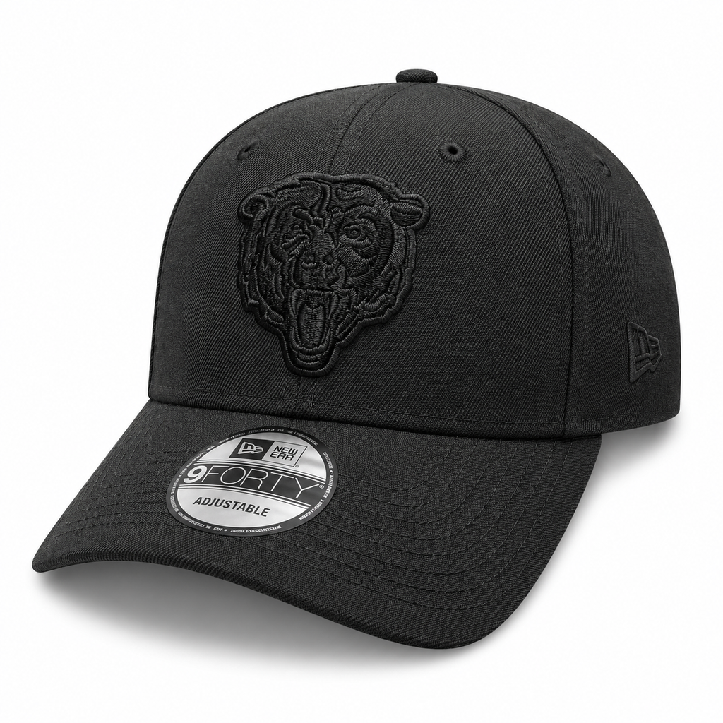 Chicago Bears New Era Tonal Black 9FORTY Adjustable Hat product image 3, provided for visual reference and product detail