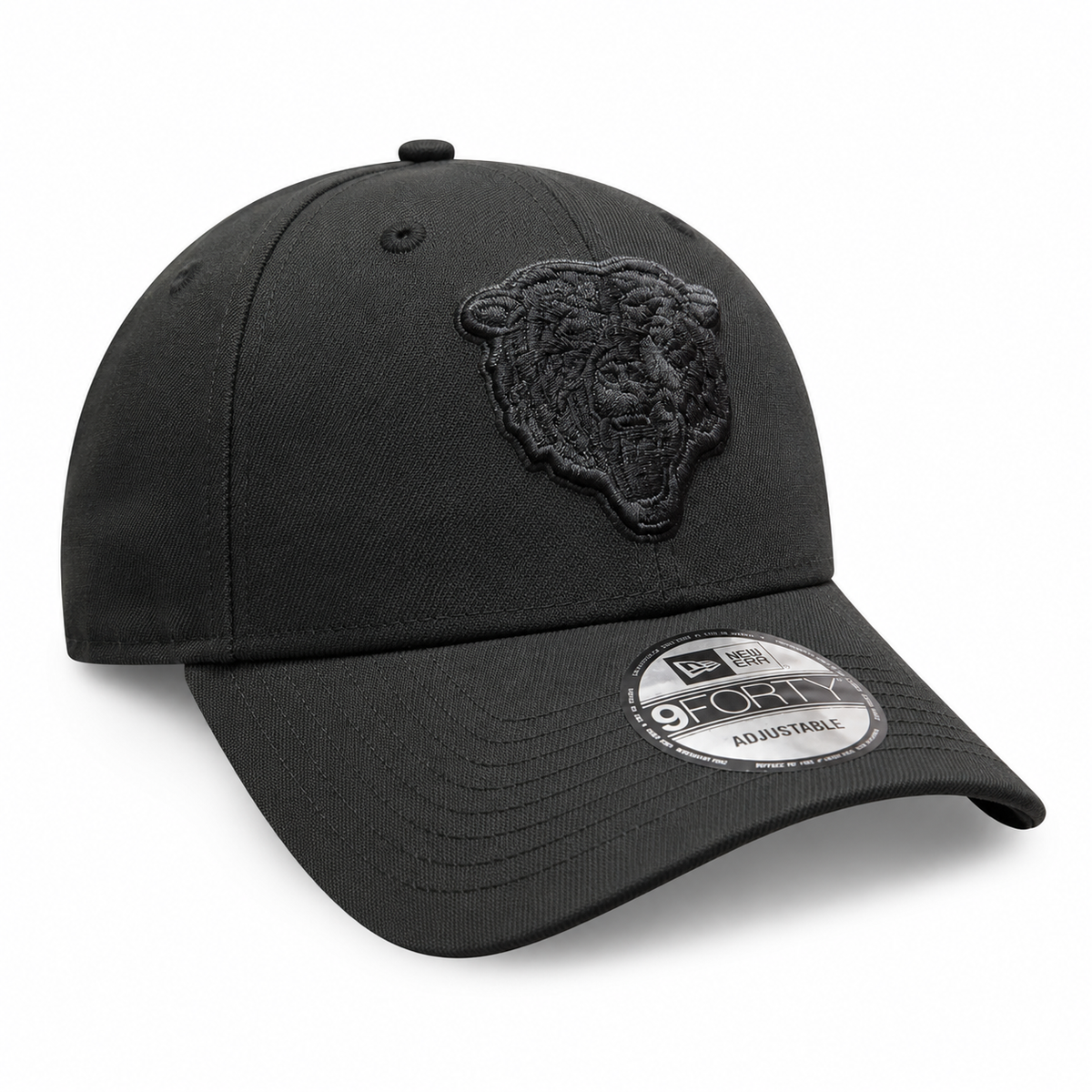 Chicago Bears New Era Tonal Black 9FORTY Adjustable Hat product image 1, provided for visual reference and product detail
