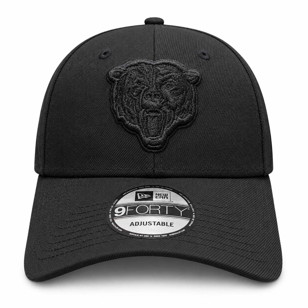 Chicago Bears New Era Tonal Black 9FORTY Adjustable Hat product image 2, provided for visual reference and product detail
