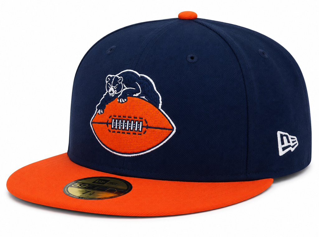 Chicago Bears Historic 2 Tone Navy/Orange New Era 59FIFTY Fitted Hat product image 1, provided for visual reference and