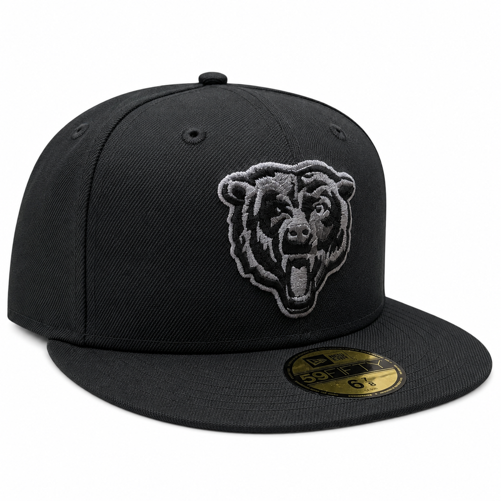 New Era Black Chicago Bears Graphite Logo 59FIFTY Fitted Hat for Men product image 1, provided for visual reference and