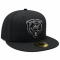 New Era Black Chicago Bears Graphite Logo 59FIFTY Fitted Hat for Men product image 1, provided for visual reference and