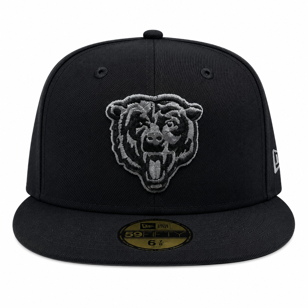 New Era Black Chicago Bears Graphite Logo 59FIFTY Fitted Hat for Men product image 2, provided for visual reference and