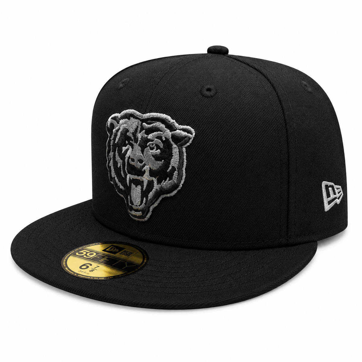 New Era Black Chicago Bears Graphite Logo 59FIFTY Fitted Hat for Men product image 3, provided for visual reference and