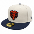 Chicago Bears New Era Stone/Navy 59FIFTY Fitted Hat for Men product image 1, provided for visual reference and product