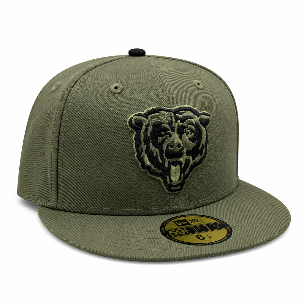 Chicago Bears New Era Olive 59FIFTY Fitted Hat product image 3, provided for visual reference and product detail review
