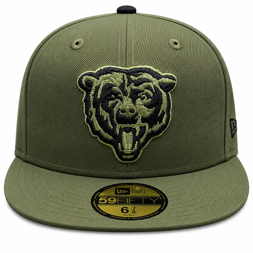 Chicago Bears New Era Olive 59FIFTY Fitted Hat product image 2, provided for visual reference and product detail review
