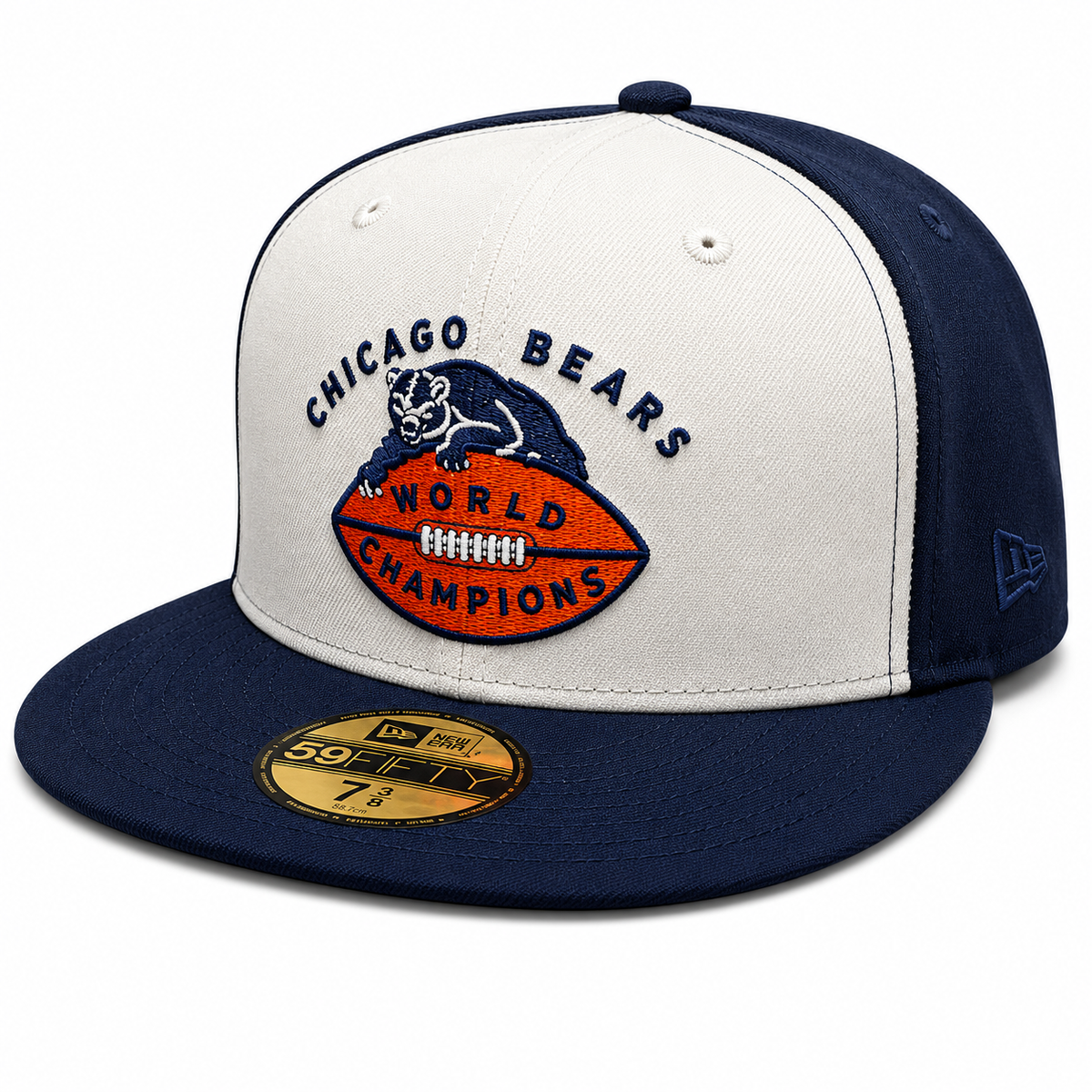 Chicago Bears New Era Stone/Navy Traditions 1946 World Champions 59FIFTY Fitted Hat product image 3, provided for visual