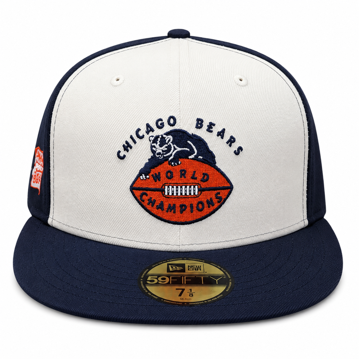 Chicago Bears New Era Stone/Navy Traditions 1946 World Champions 59FIFTY Fitted Hat product image 2, provided for visual