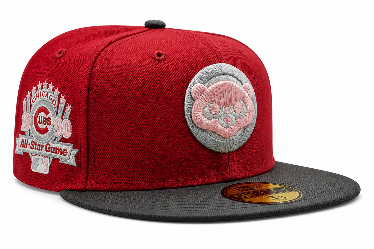 Chicago Cubs New Era 2 Tone Rock Pack Pearl Jam Ten Inspired Pearl Jam 1990 ASG Pinot/Red/Pewter 59FIFTY Fitted Hat for Men