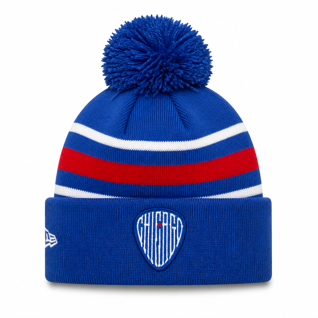 Chicago Cubs New Era Royal 2nd Alternate Cuffed Knit Hat with Pom product image 2, provided for visual reference and product