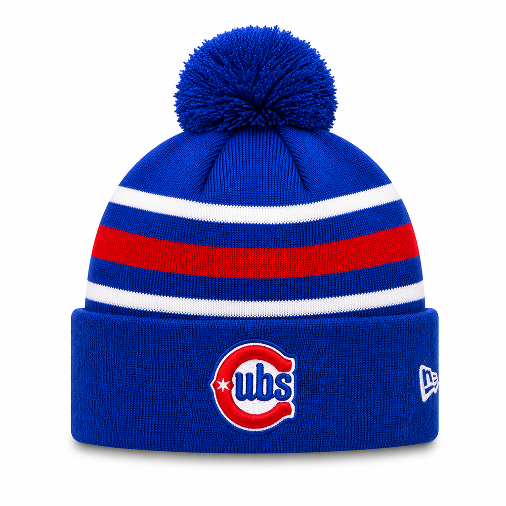 Chicago Cubs New Era Royal 2nd Alternate Cuffed Knit Hat with Pom product image 1, provided for visual reference and product