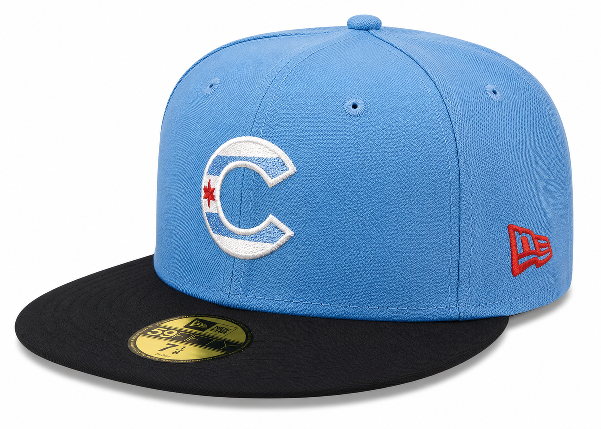 Chicago Cubs New Era Blue/Black Clobberin' Time 59FIFTY Fitted Hat product image 2, provided for visual reference and
