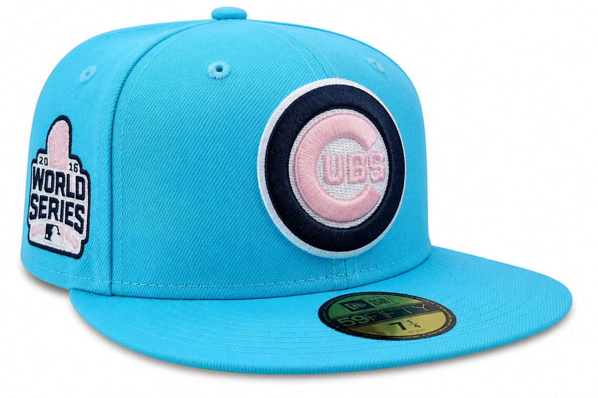 Chicago Cubs Night Spice Vice Blue/Pink New Era 59FIFTY Fitted Hat for Men product image 2, provided for visual reference