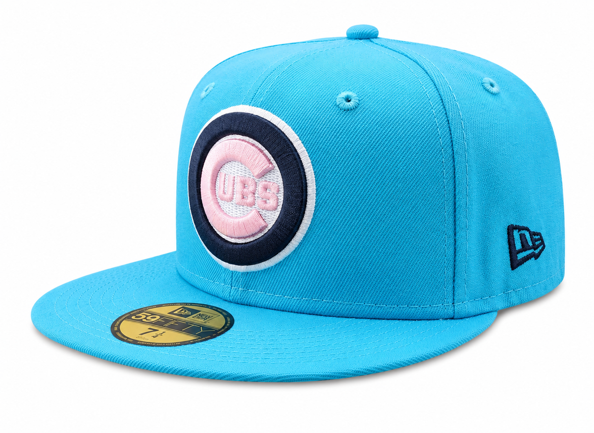 Chicago Cubs Night Spice Vice Blue/Pink New Era 59FIFTY Fitted Hat for Men product image 1, provided for visual reference