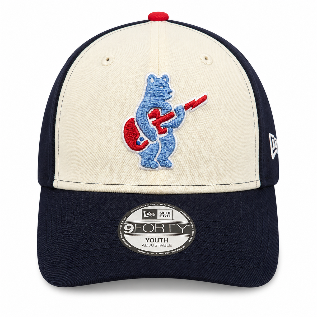 Youth Chicago Cubs Alternate 2 Guitar Bear 9FORTY Adjustable Chrome/Navy Blue Cap By New Era product image 2, provided for